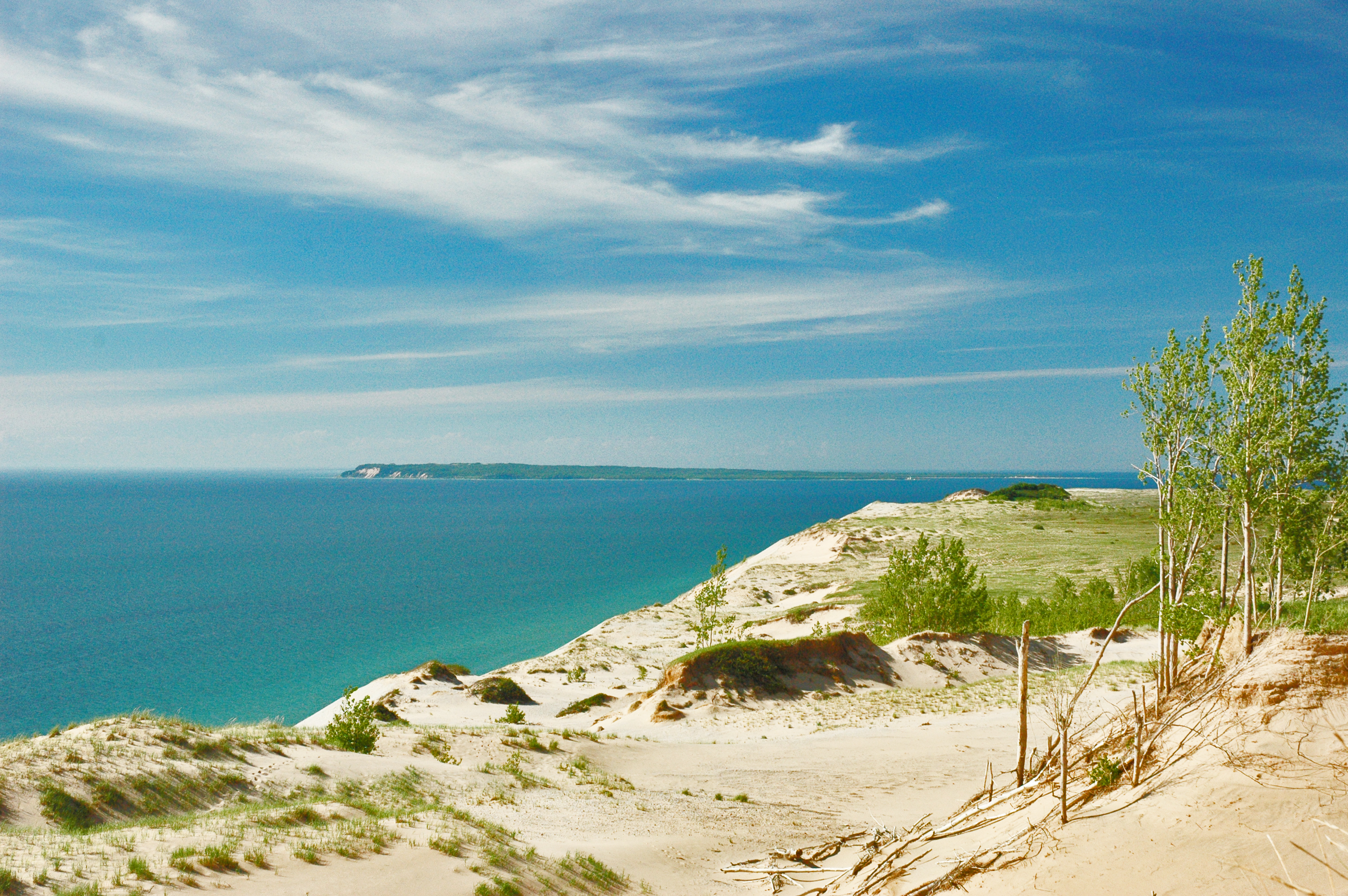 Sleeping Bear Dunes overlooking water