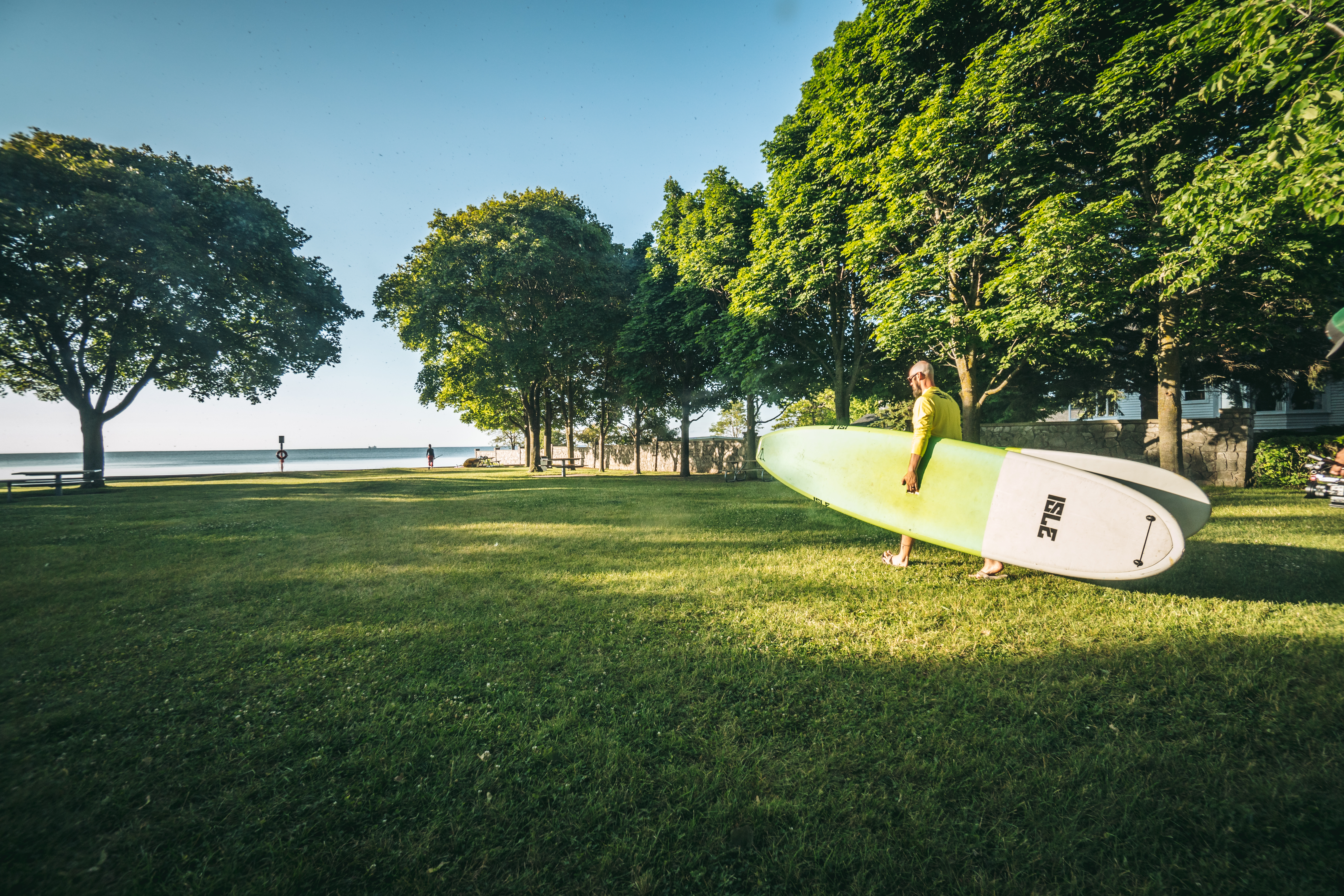 Paddle boarding in Alpena Paddle boarder in Alpena