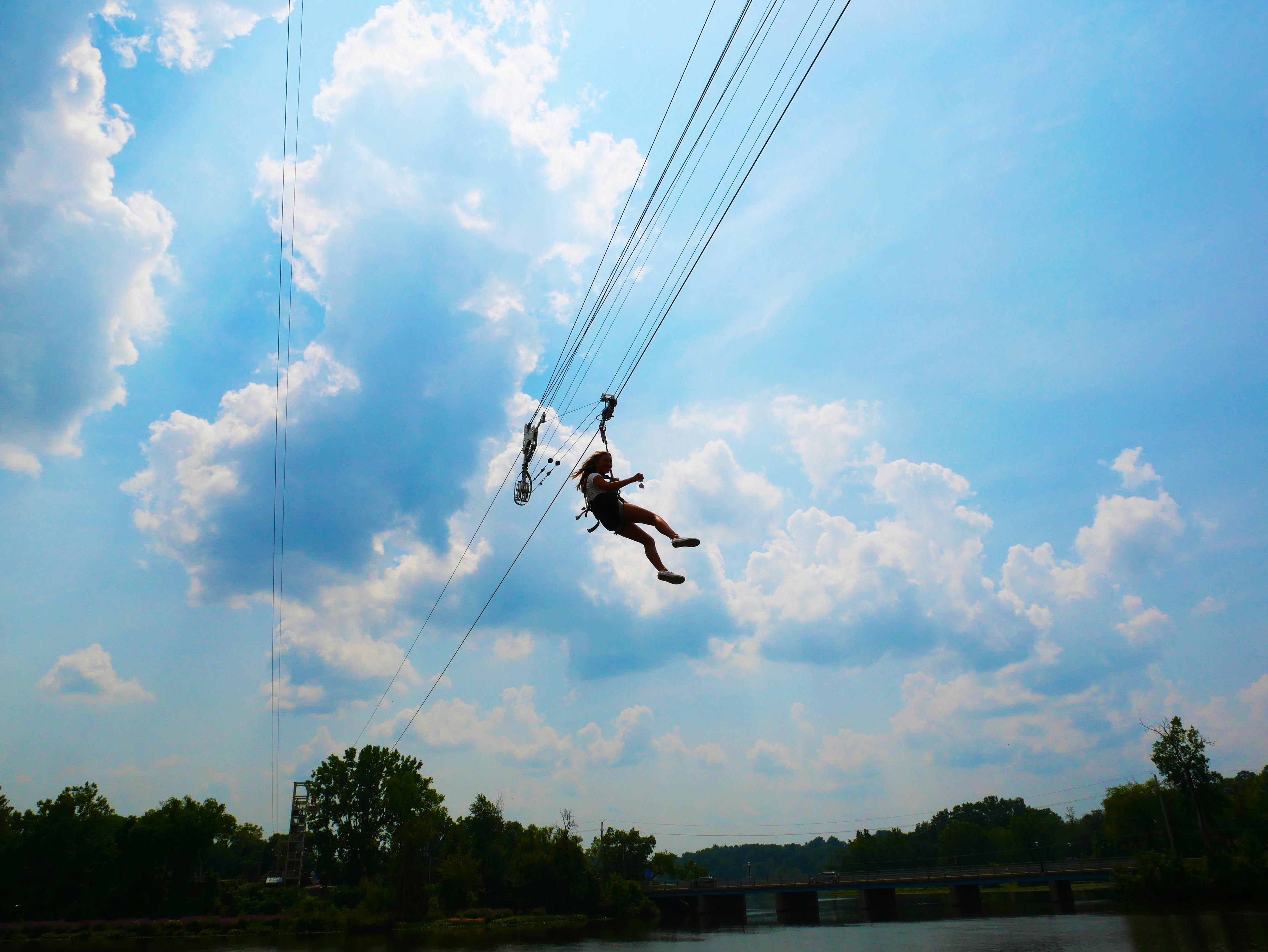 Zip Lining at Allegan Event Someone zip lining at Allegan Event
