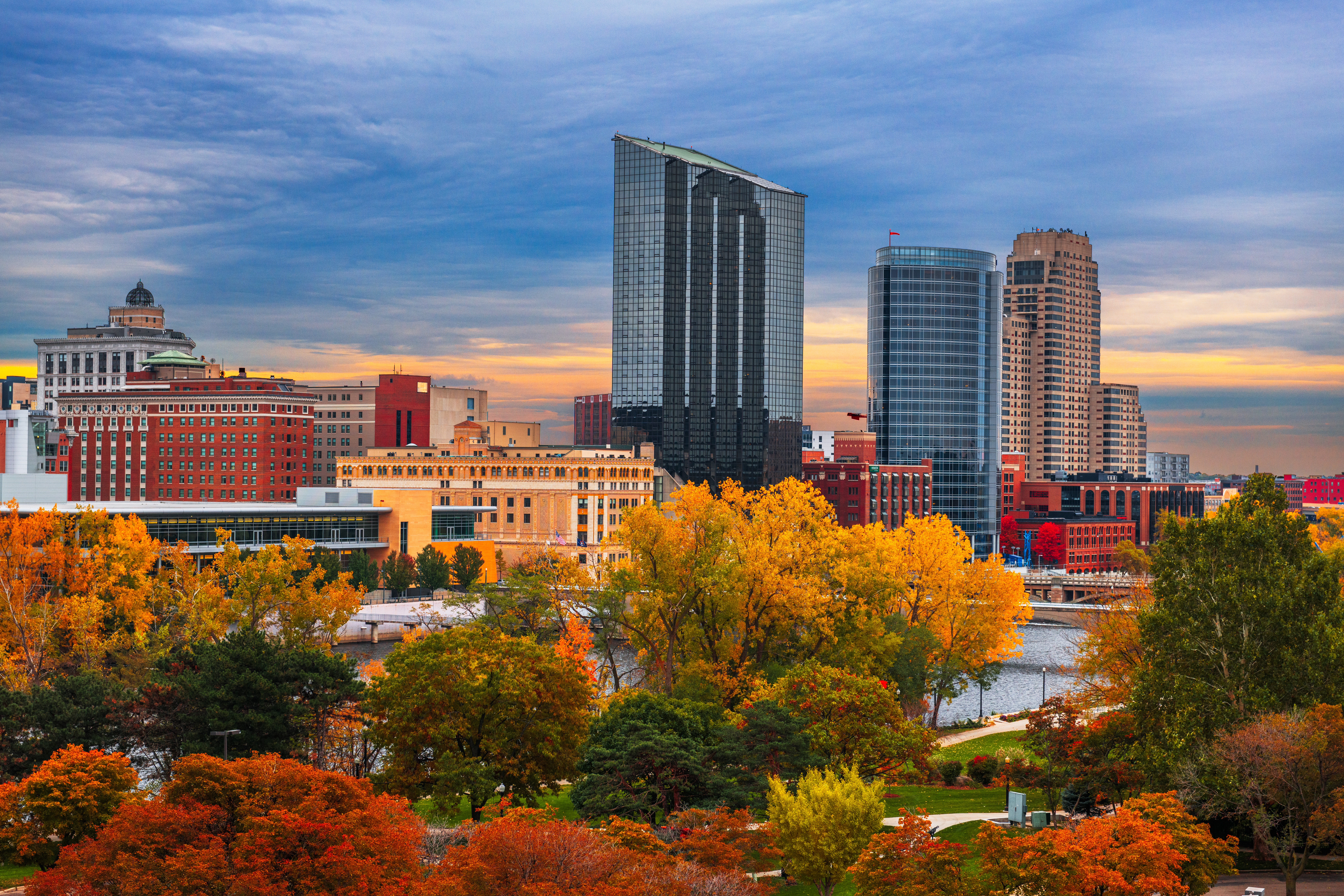 Grand Rapids in the Fall Downtown Grand Rapids during fall.