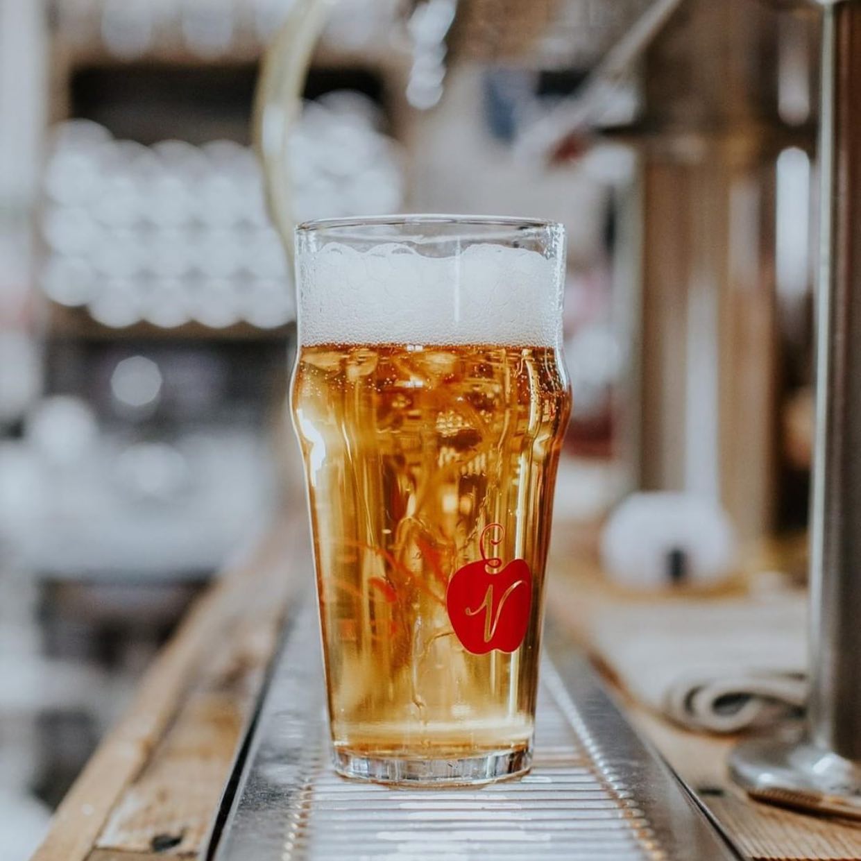 Glass full of Virtue Cider