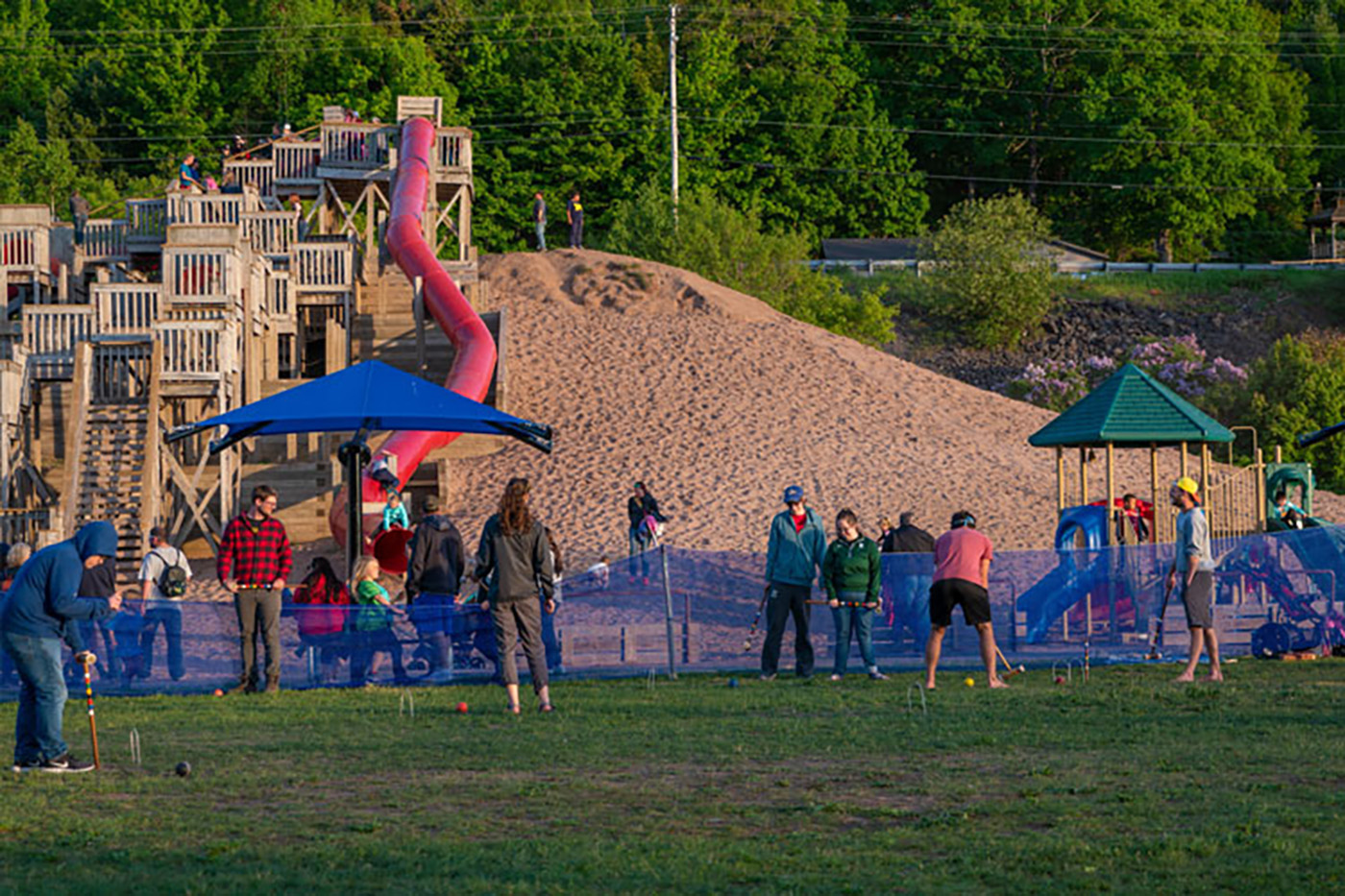 Kids playing on a playground