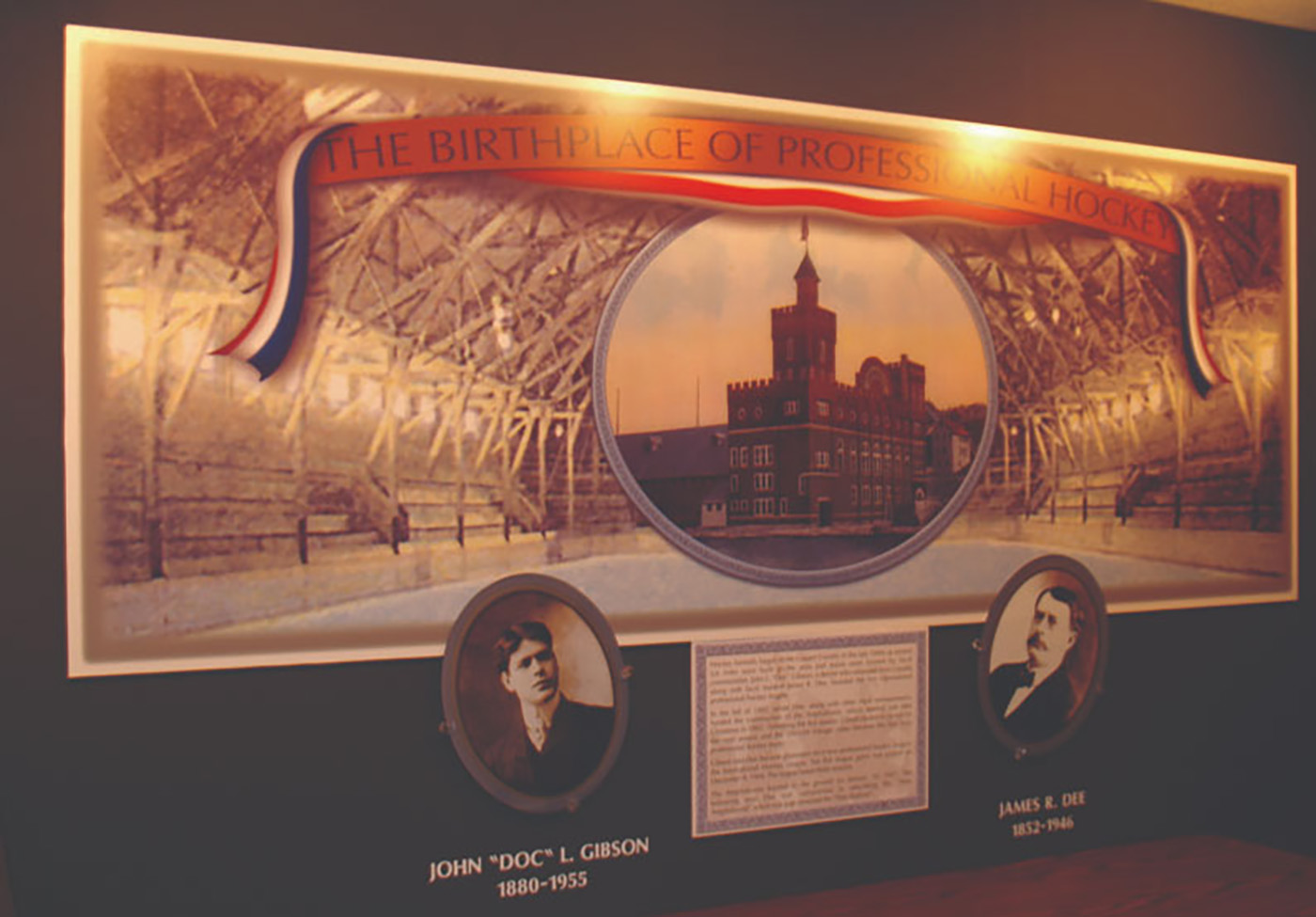 An antique painting of Houghton in the winter 