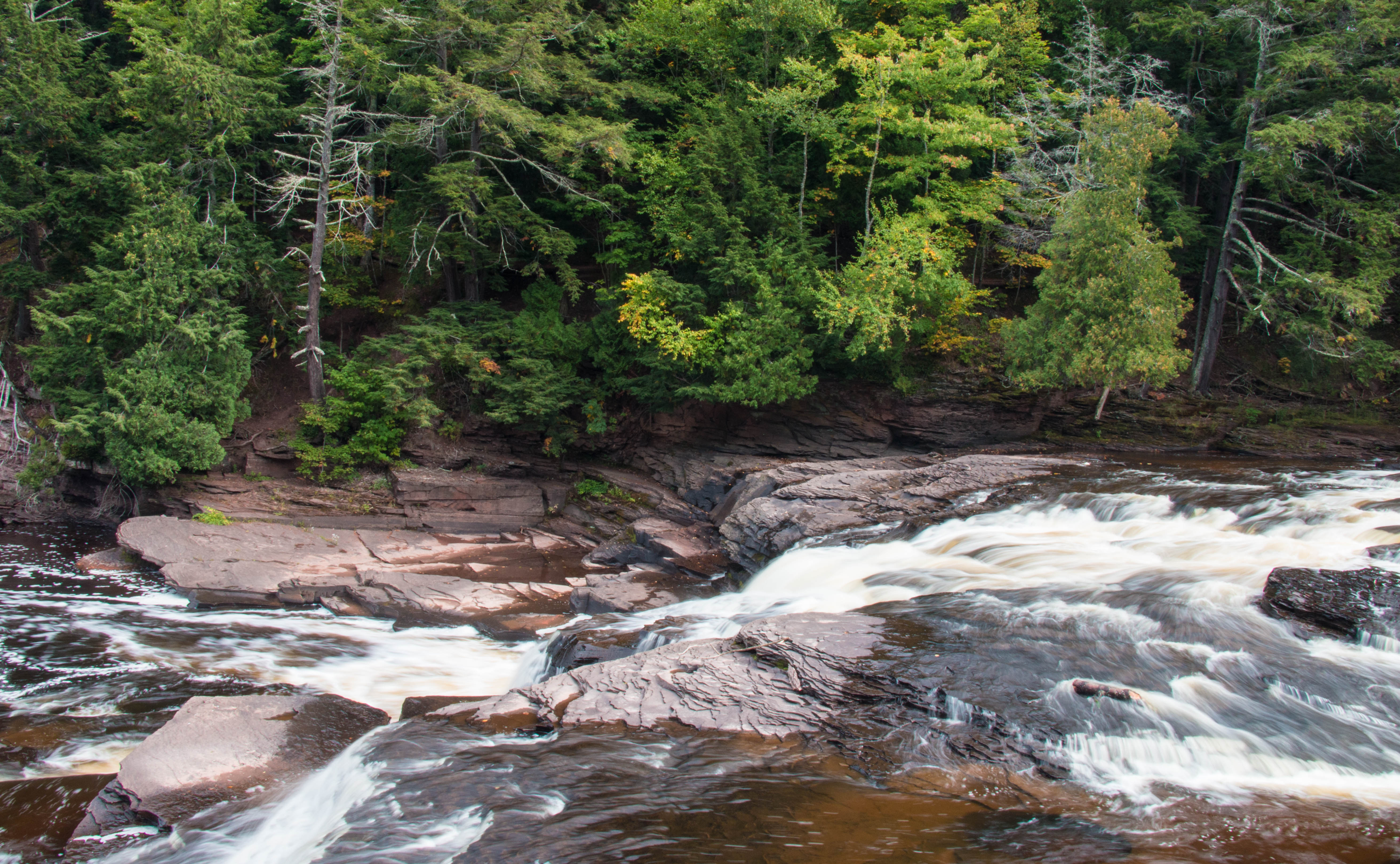 Presque Isle River Falls Small waterfalls on Presque Isle River in the Porcupine Mountains