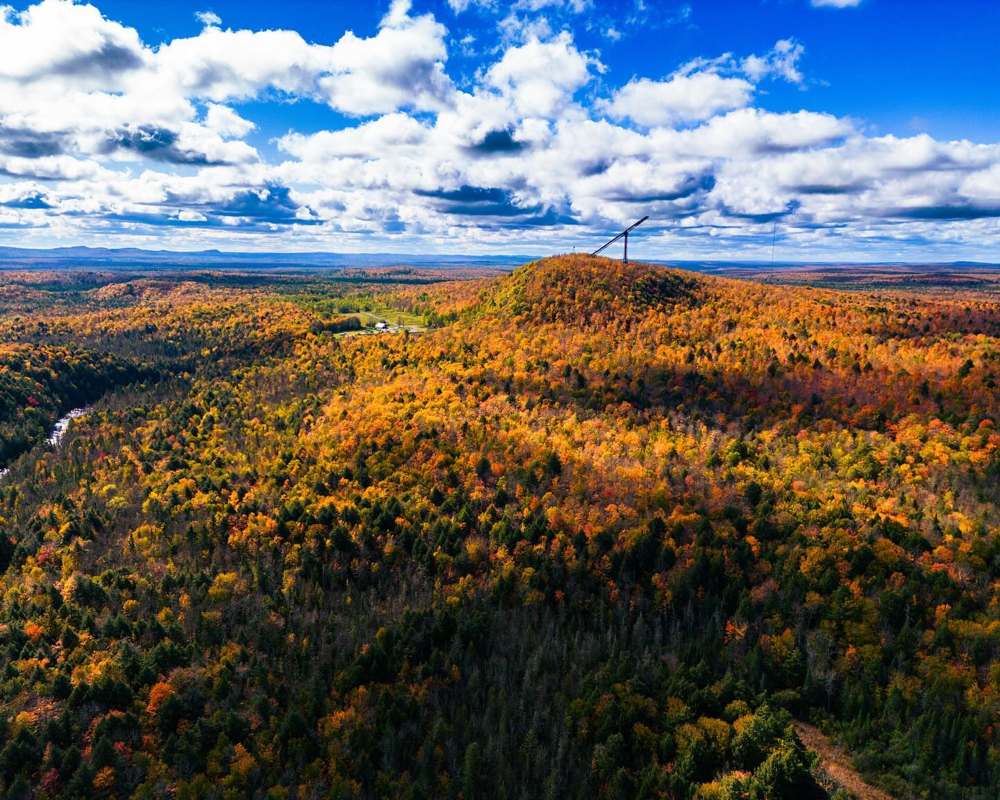 Copper Peak Ski Jump surrounded by a fall forest