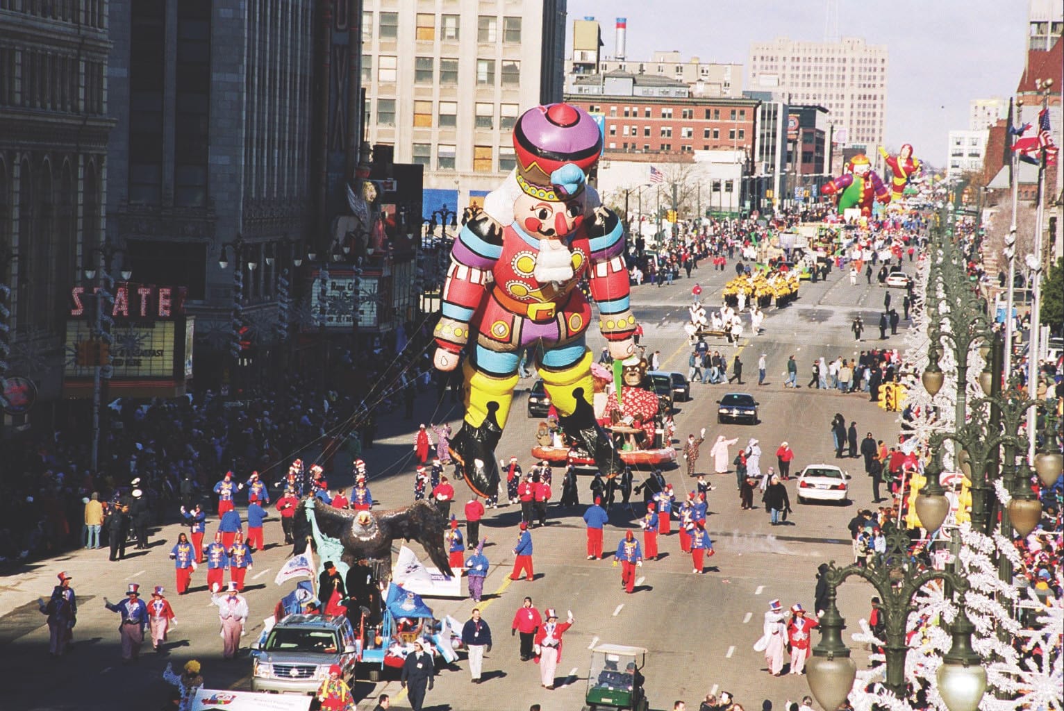 courtesy Bill Bowen thanksgiving parade with floats in the air and people watching down below