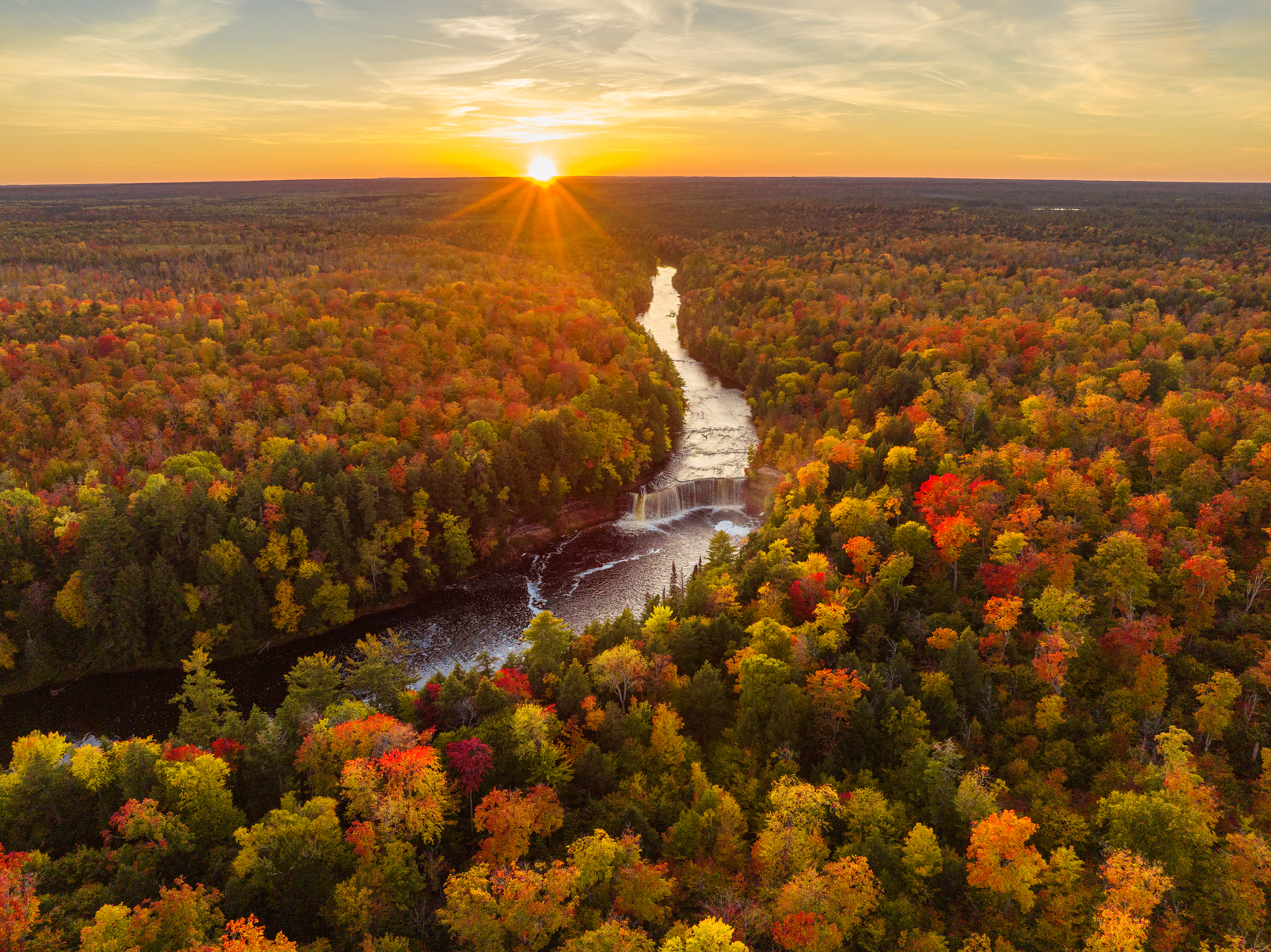 Tahquamenon Falls in the Upper Peninsula Tahquamenon upper falls during fall
