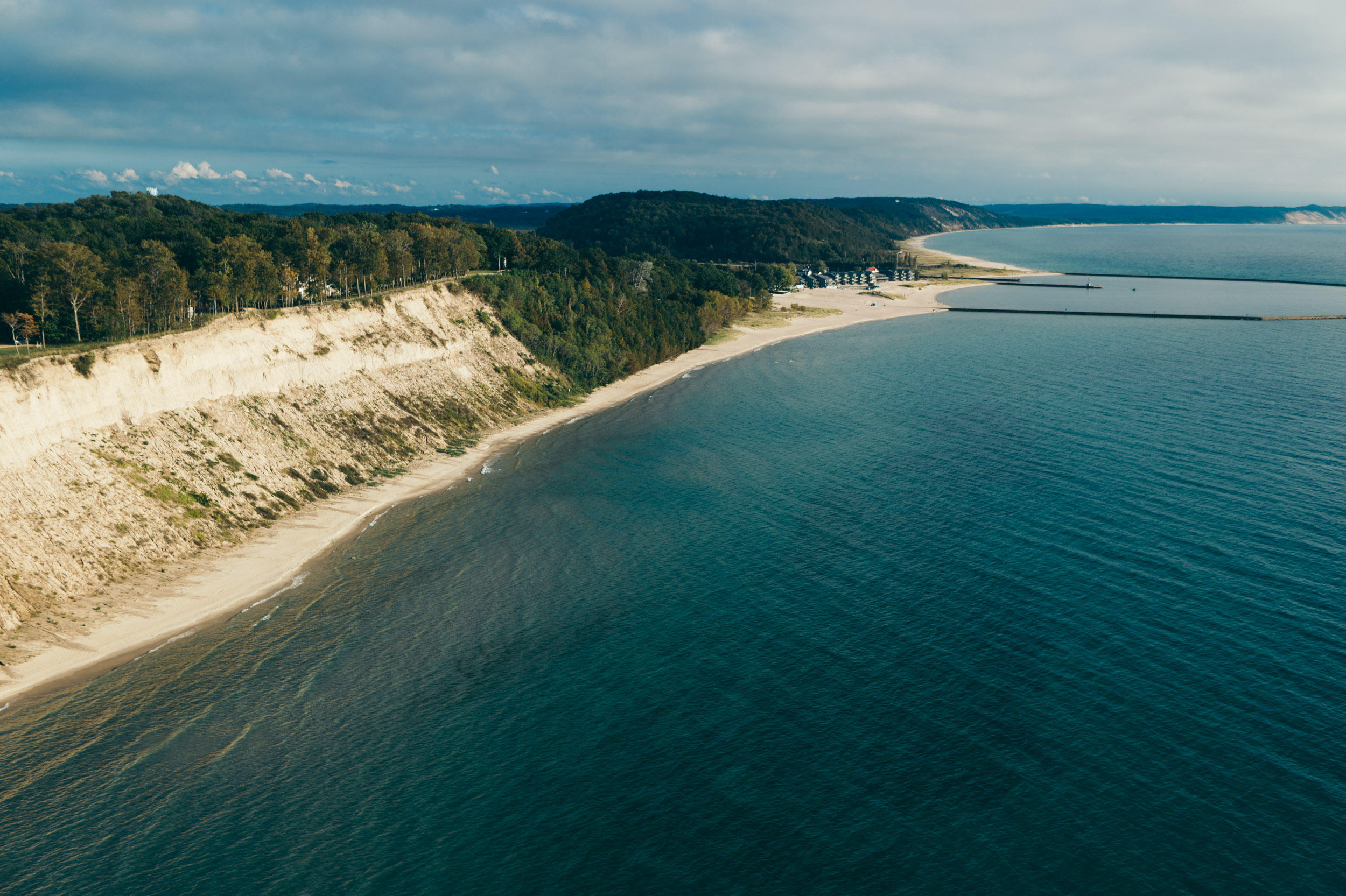 Sand bluffs along the Lake Michigan coastline. 