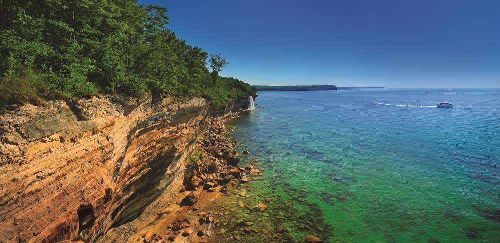 Pictured Rocks National Lakeshore Sandstone cliffs over Lake Superior