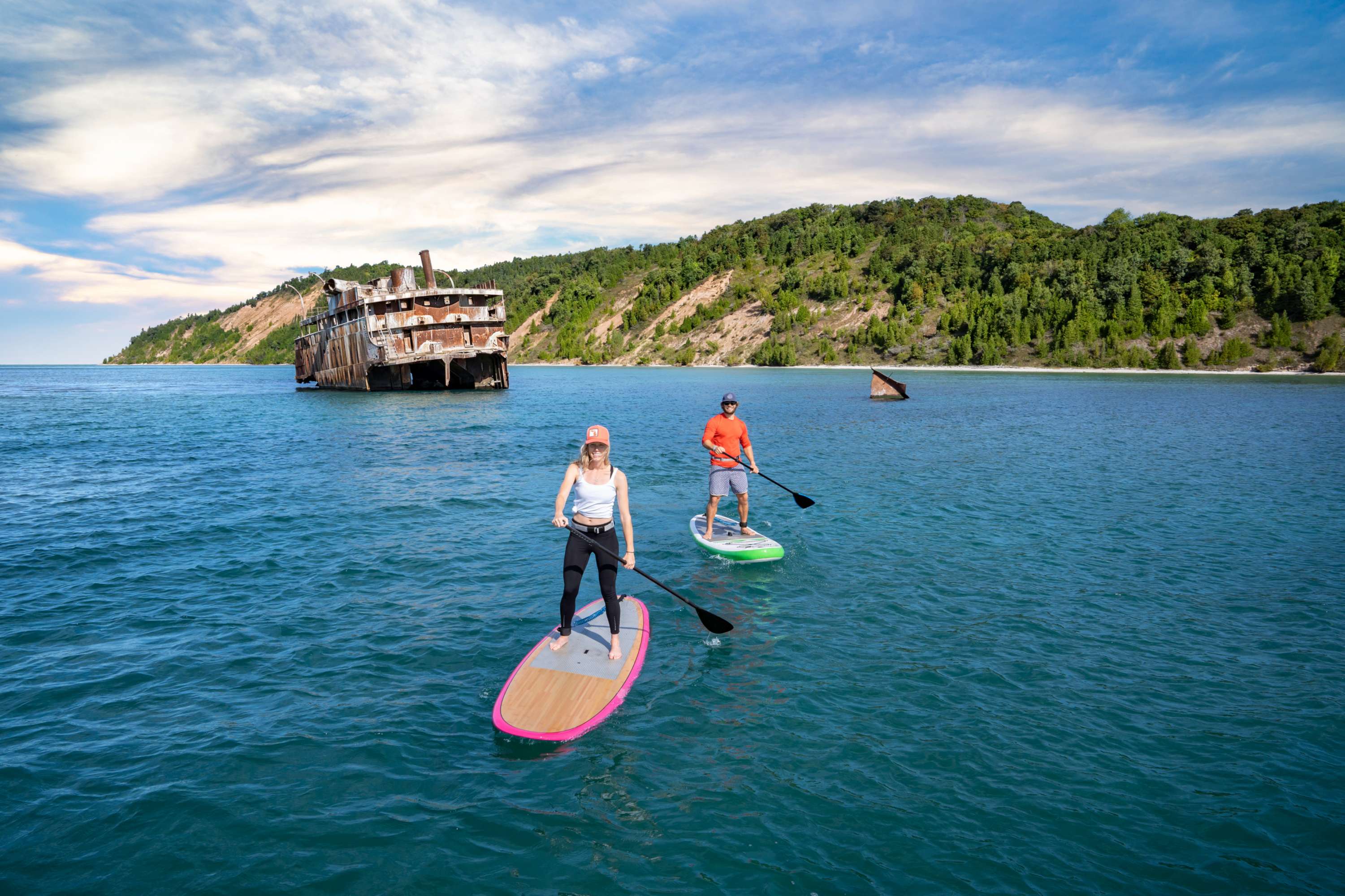 Paddleboard in South Manitou Island Paddleboard in South Manitou Island