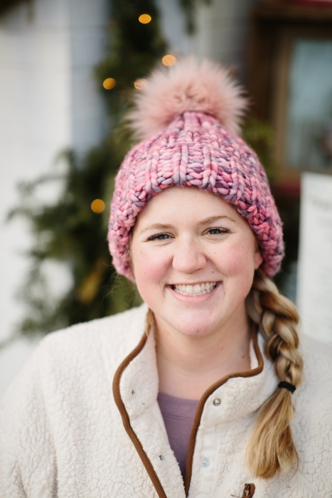Photo of Kalin Sheick in winter hat.