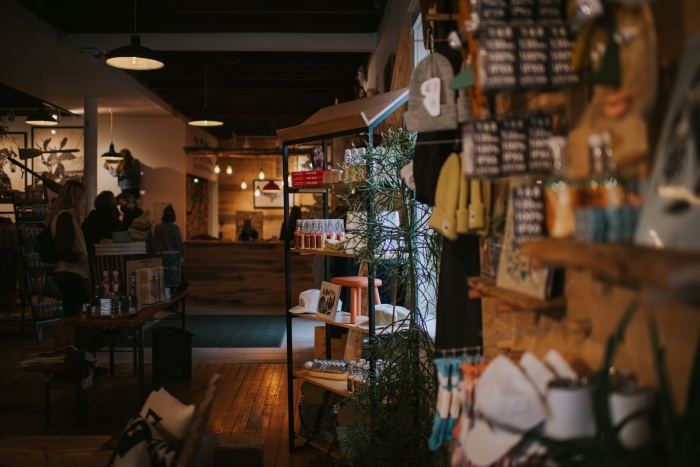 Home decor displays inside Woosah.