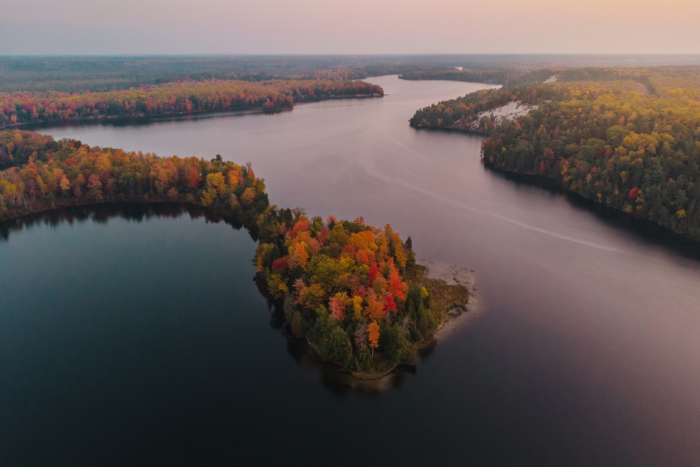 Au Sable River during fall.