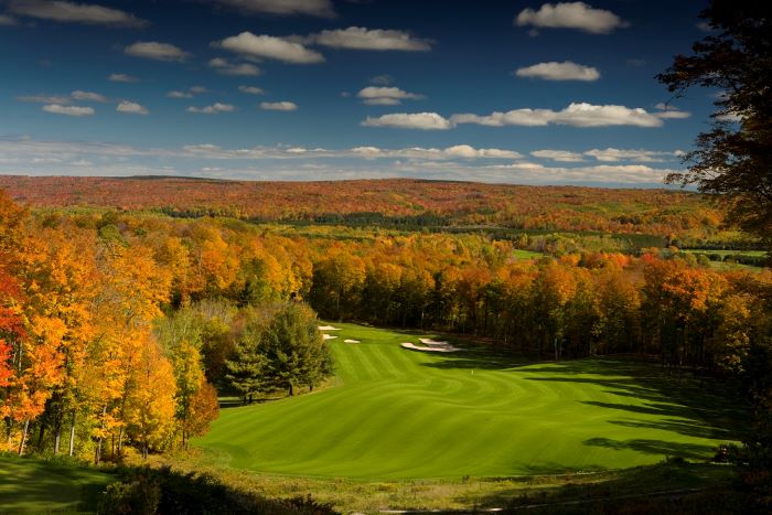 Fall forest around the golf course at Boyne Highlands