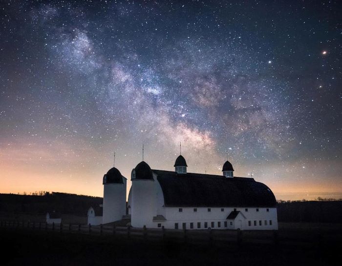 Stars above the DH Day Barn at Sleeping Bear Dunes