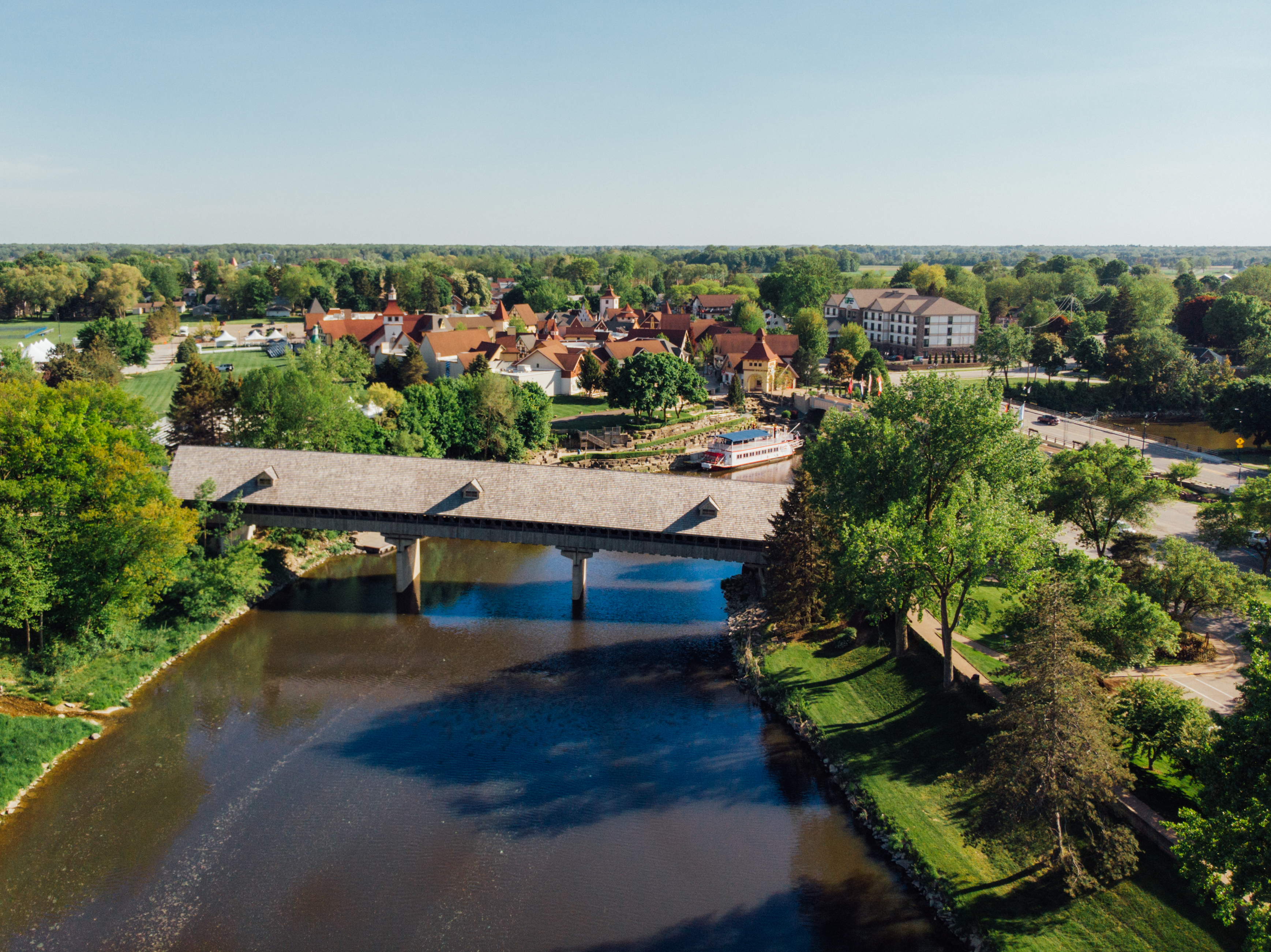 The covered bridge in Frankenmuth.