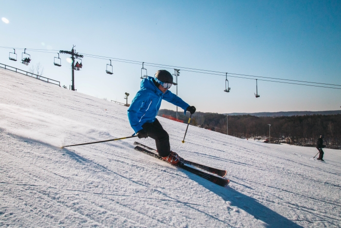Downhill skier at Cannonsburg Ski Area
