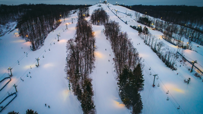 Ski runs and chair lifts at Bittersweet Ski Resort