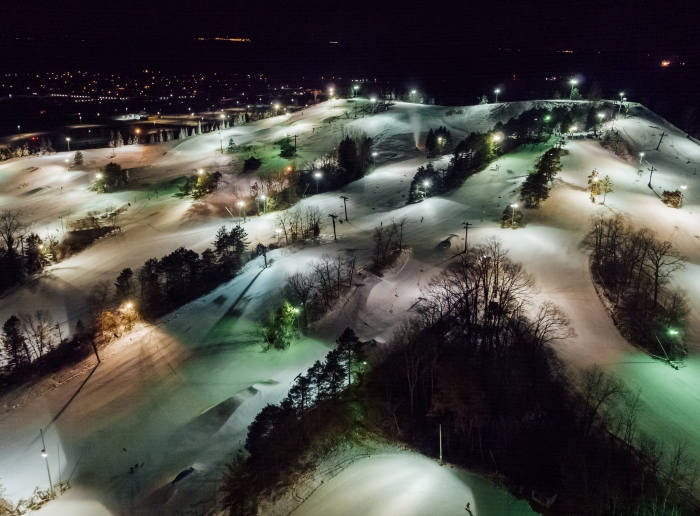 Nighttime skiing at Alpine Valley Ski Resort