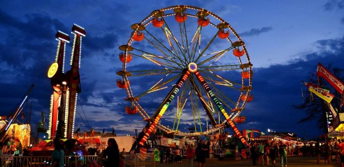 Ferris wheel and carnival rides at UP State Faire