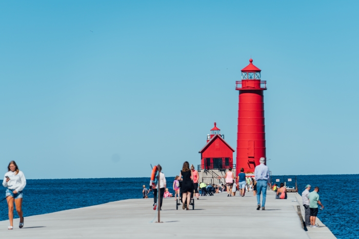 The pier at Grand Haven State Park.