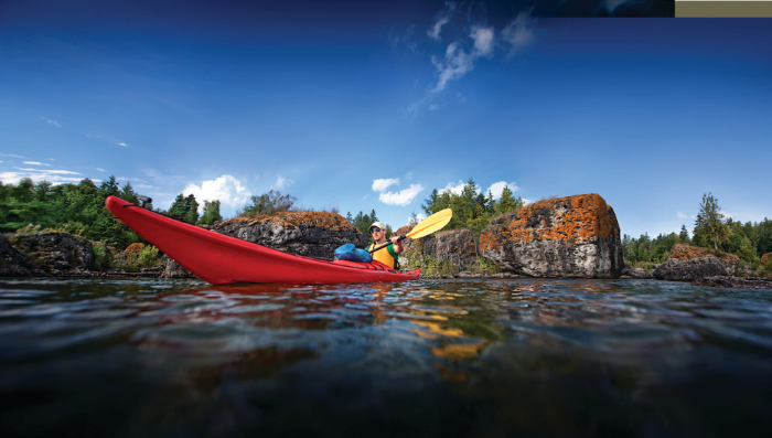 A kayaker at Les Cheneaux Islands.