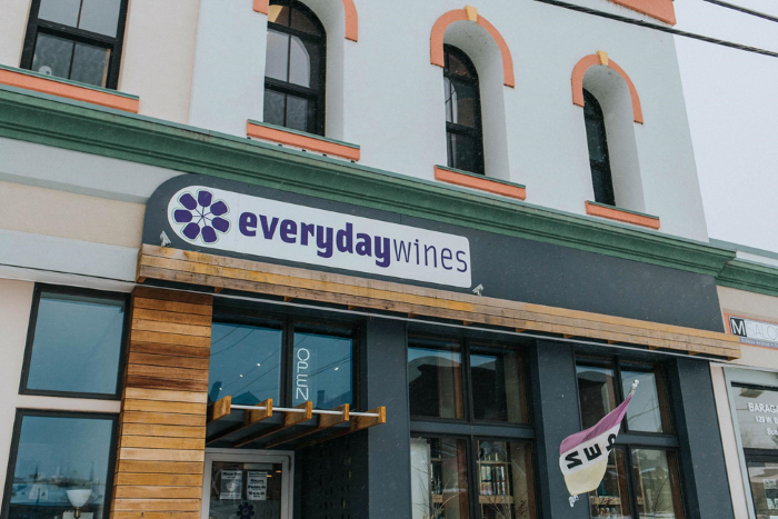 Exterior of the Everyday Wines store. 