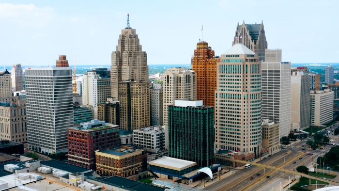 Buildings in Downtown Detroit.