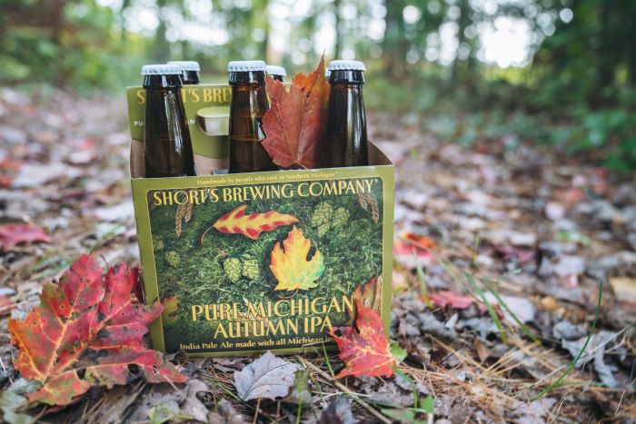Pure Michigan Autumn IPA in woods