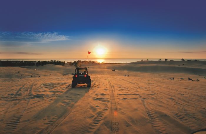 Silver Lake Sand Dunes Dune buggy on dunes by Lake Michigan