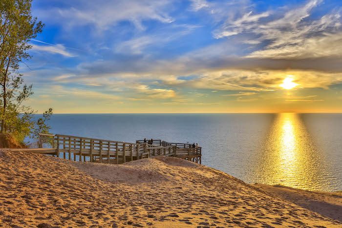 One of the most iconic lookouts from Sleeing Bear Dunes