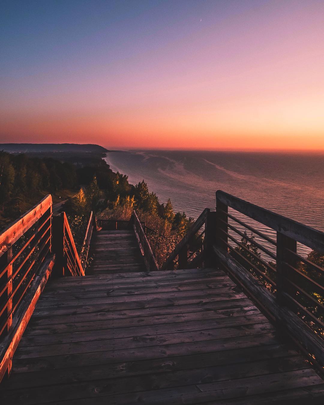 Sunset at Arcadia Overlook in manistee county