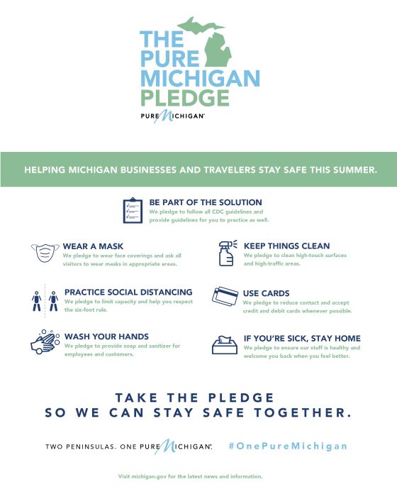 Pure Michigan Pledge poster design with guidelines