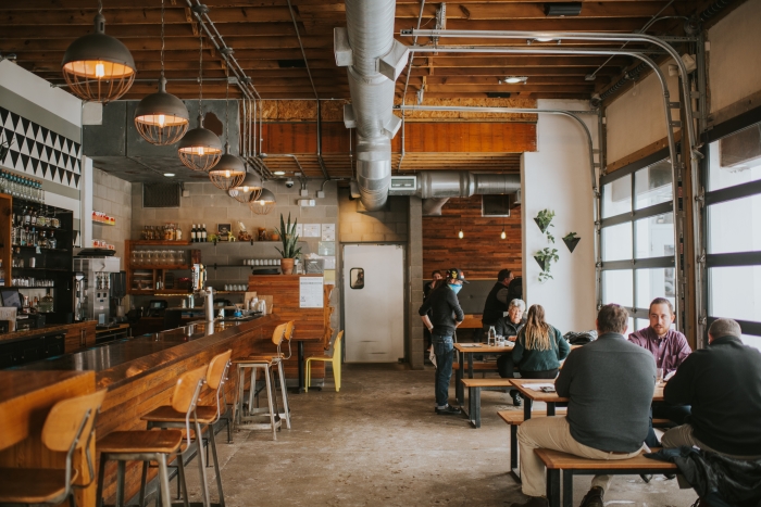 Interior seating area at Donkey.