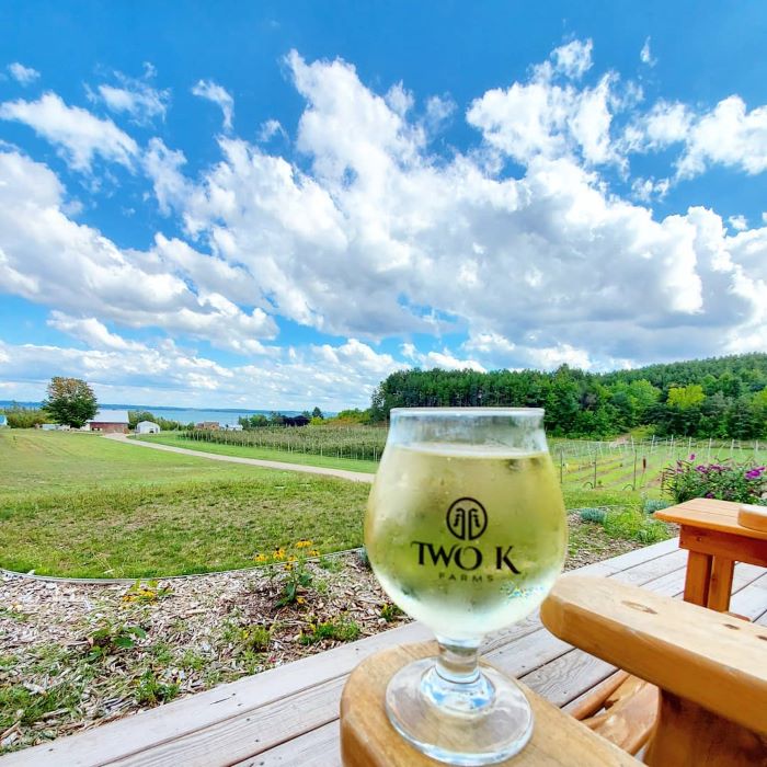 A glass of cider from Two K Farms