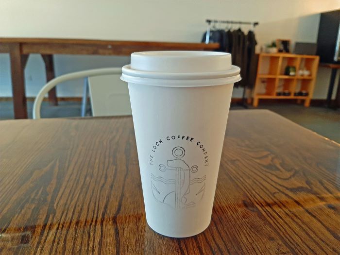 To-go cup of coffee at The Loch Coffee Company