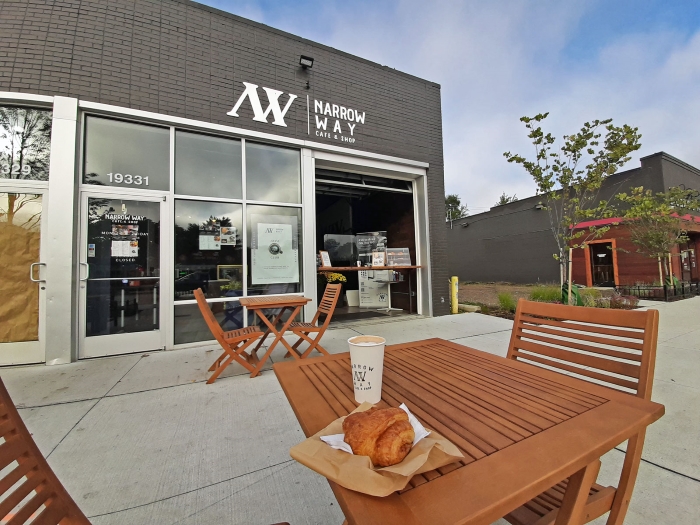 Storefront of Narrow Way Café & Shop