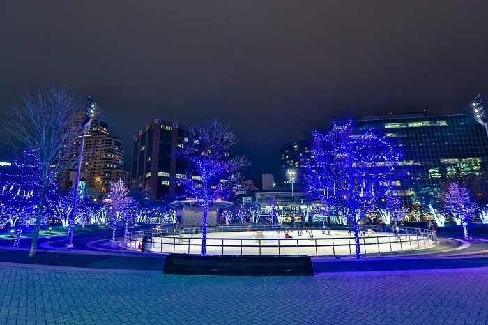 Rosa Parks Circle ice skating rink