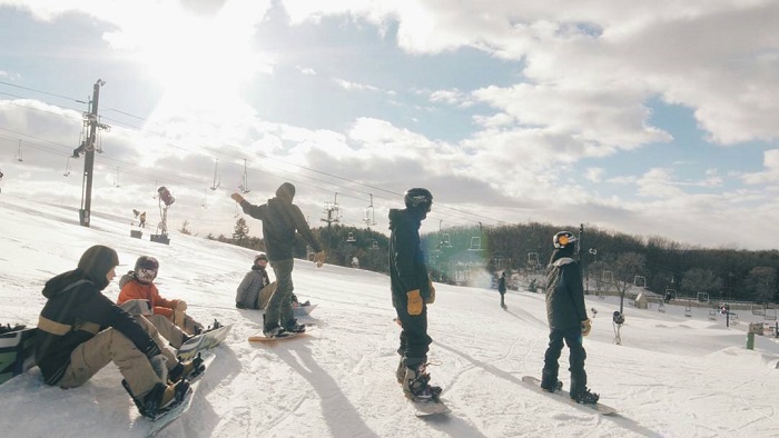 Snowboarding at Mt. Brighton