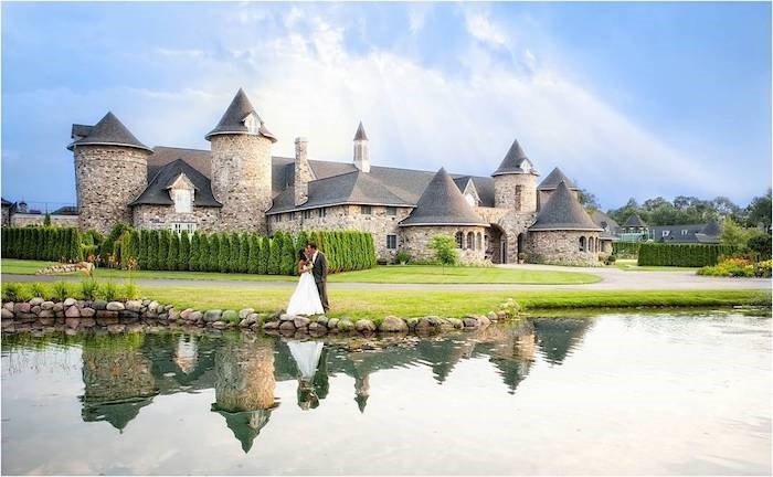 Bride and Groom at Castle Farms in Charlevoix