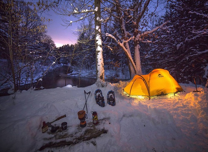 Winter Camping in the Huron Manistee National Forest 