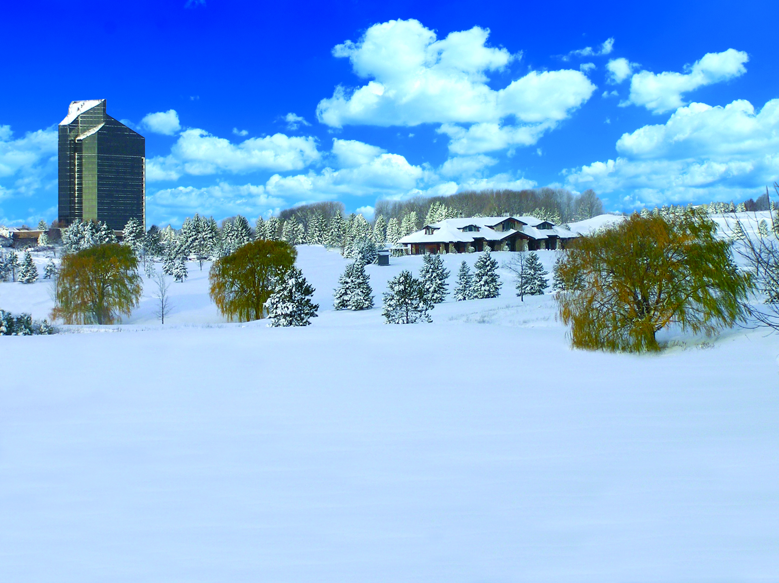 Winter Skies over the Tower and Clubhouse at Grand Traverse Resort and Spa. Photo 2