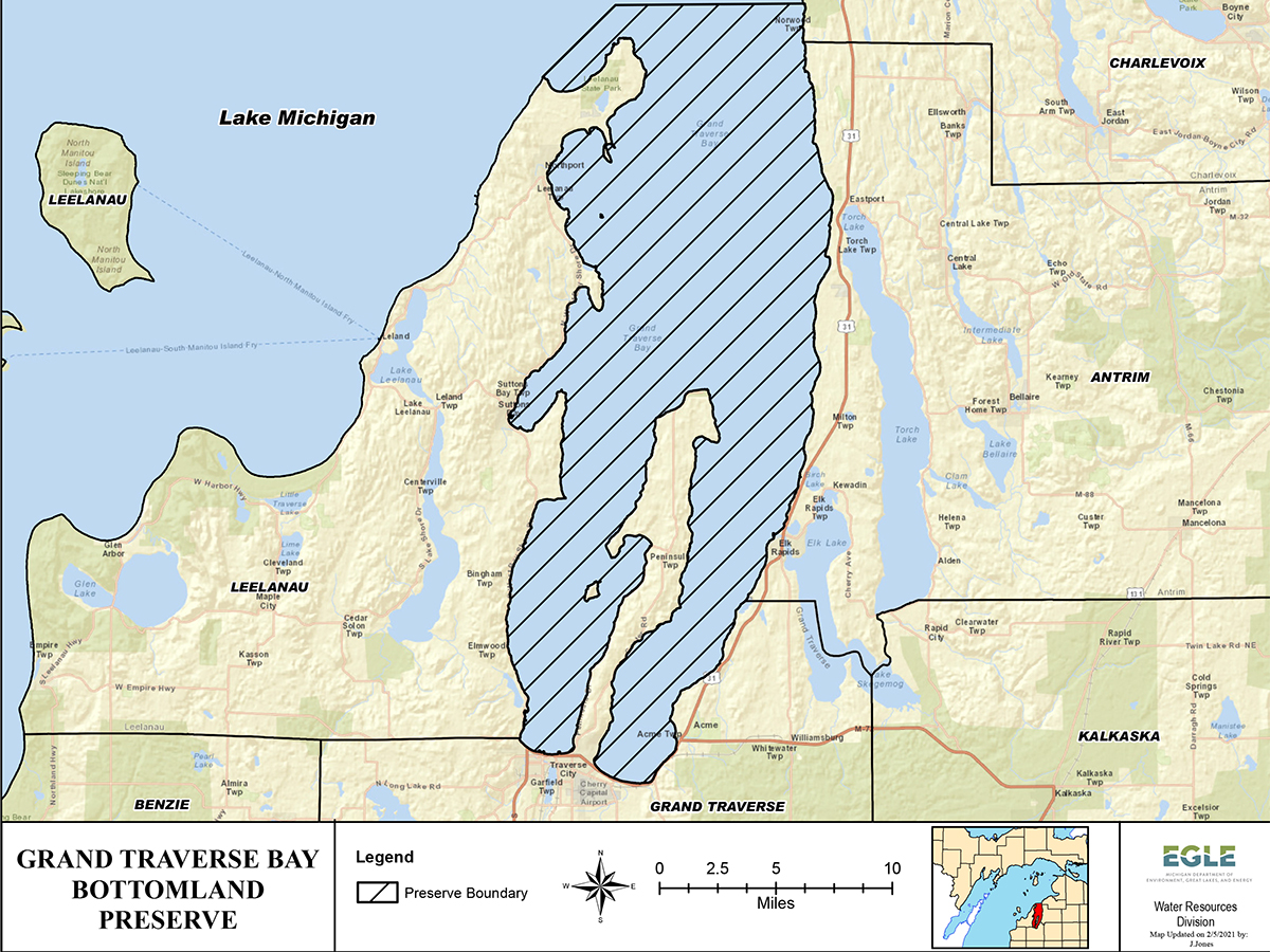 Grand Traverse Bay Map Grand Traverse Bay Underwater Preserve | Michigan