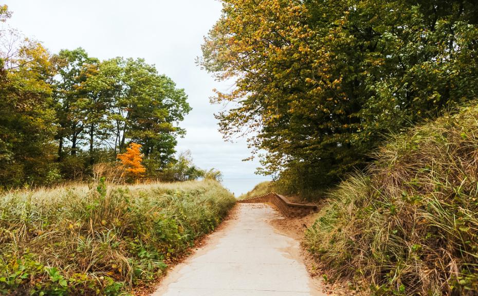 Trail leading to Lake Michigan in South Haven