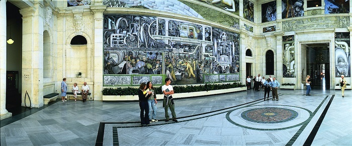 Diego Rivera painting at the Detroit Institute of Arts