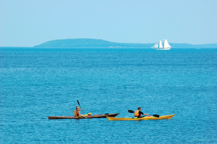 Kayakers on Grand Traverse Bay