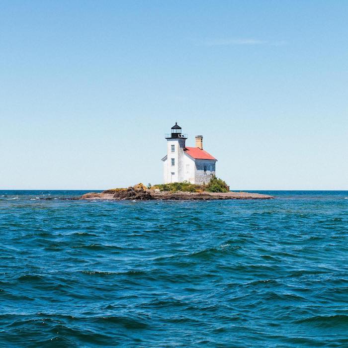Gull Rock Lighthouse in Copper Harbor