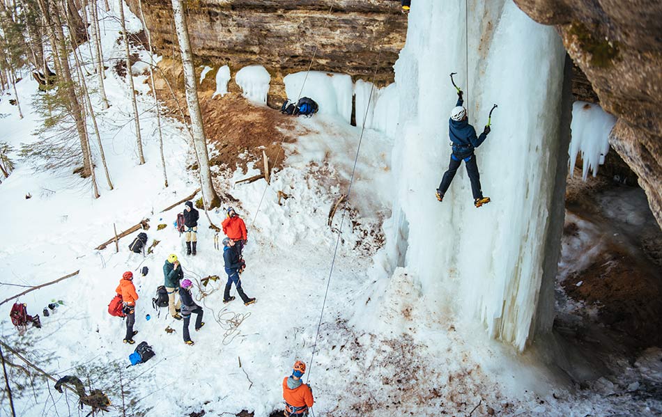 Ice escalada na Península Superior