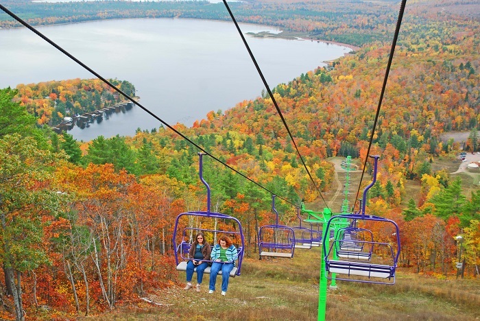 Mount Bohemia chairlift in the fall