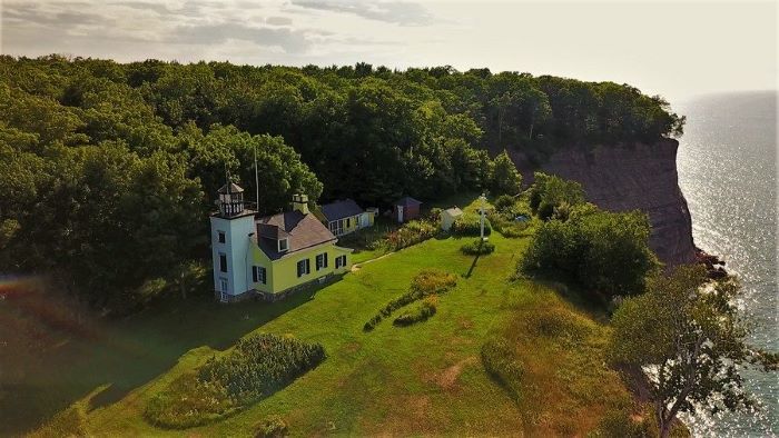 North Lighthouse on Grand Island in Summer
